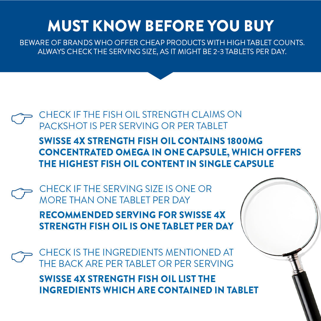 Swisse 4X Fish Oil Omega 3 - 60 Capsules